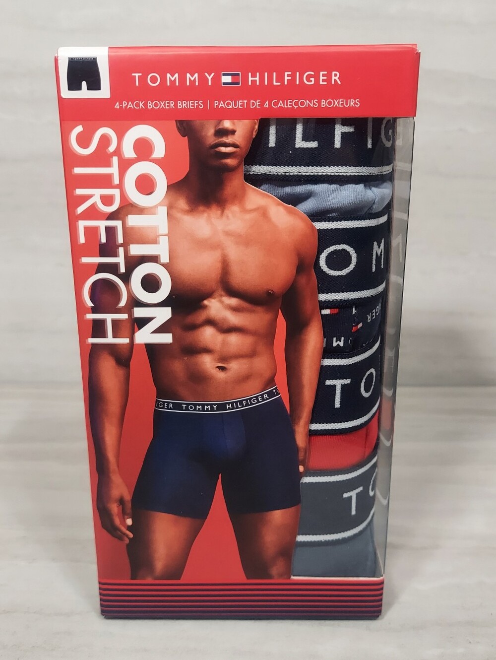 Tommy Hilfiger 4-Pack Boxer Briefs — Navy, Gray, Red, Black